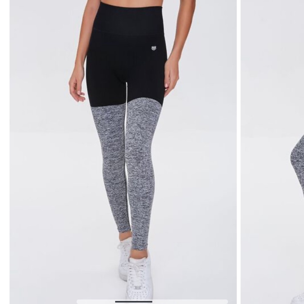 Forever 21 Balletcore Athletic Leggings S Black Gray Color Block Sock Activewear - Picture 4 of 7